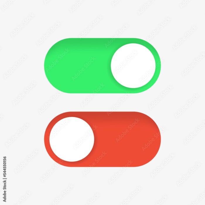 Vetor de on off toggle switch buttons . switch toggle slider icon with ...