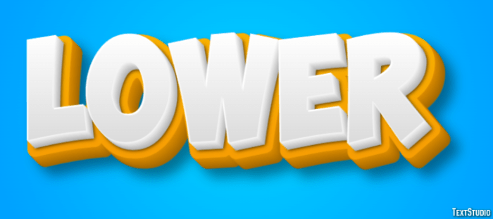 Lower | Yellow White 3D | Text Effect Generator